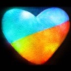 Светящаяся подушка в форме сердца "Патриот"